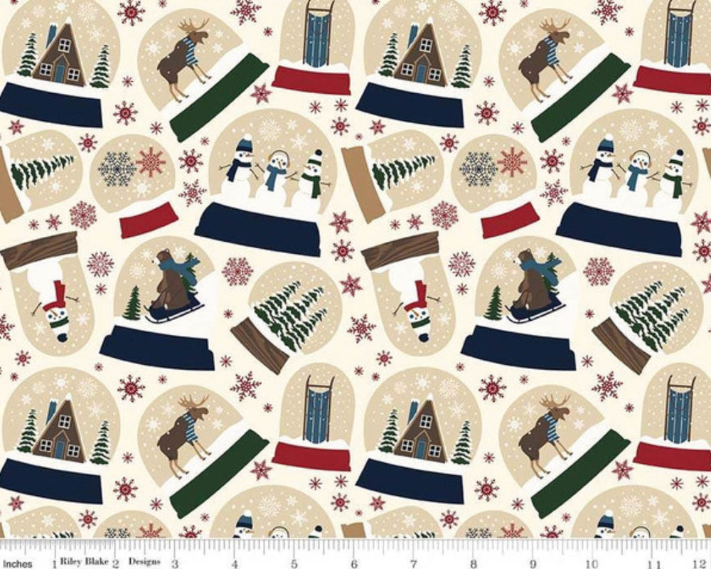Let Is Snow Main Cream FLANNEL from Riley Blake Fabric - JAQS Fabrics